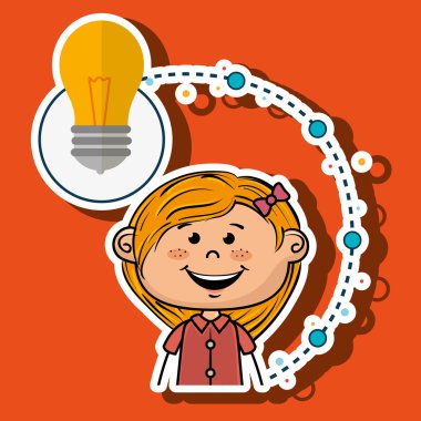 Kız çizgi film fikir simgesi