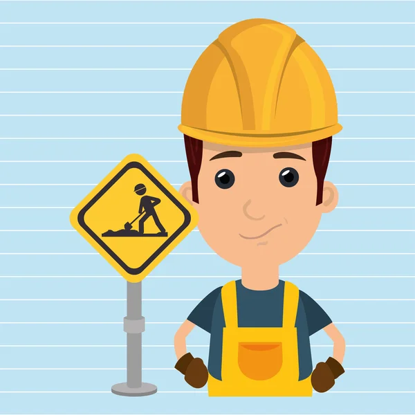 Man worker construction — Stock Vector