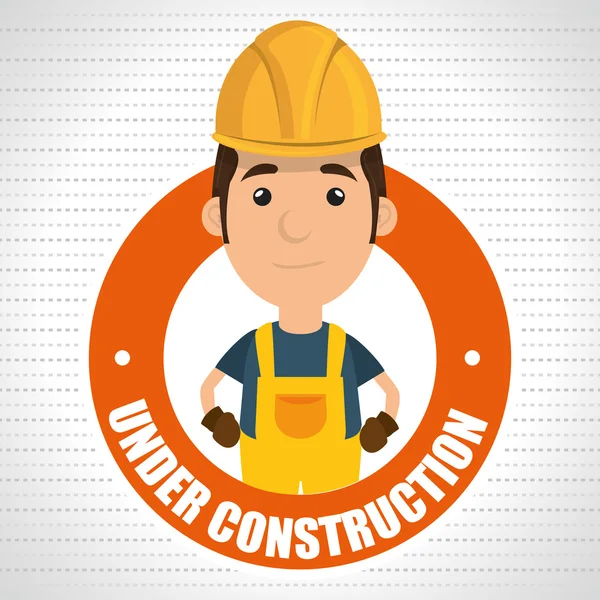Under construction worker website — Stock Vector