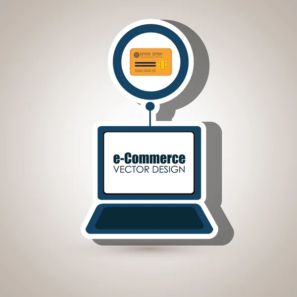 Laptop compras online comprar — Vetor de Stock