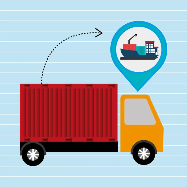 Pino de carga de entrega caminhão — Vetor de Stock