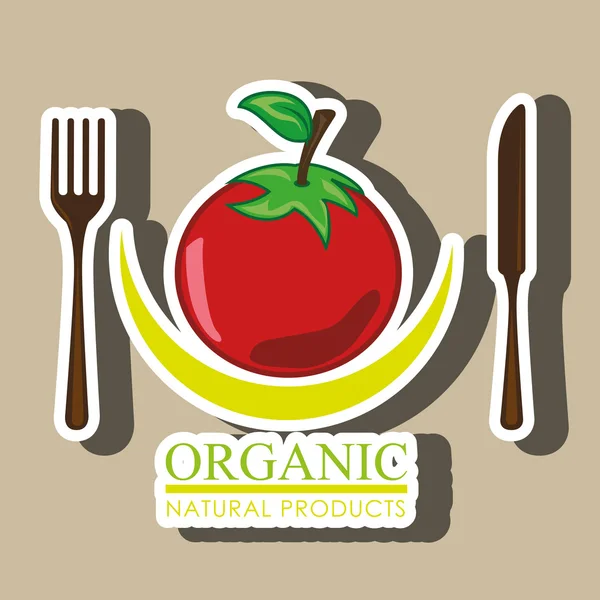 Gezonde vegetarische voedseletiket geïsoleerd pictogram ontwerp — Stockvector