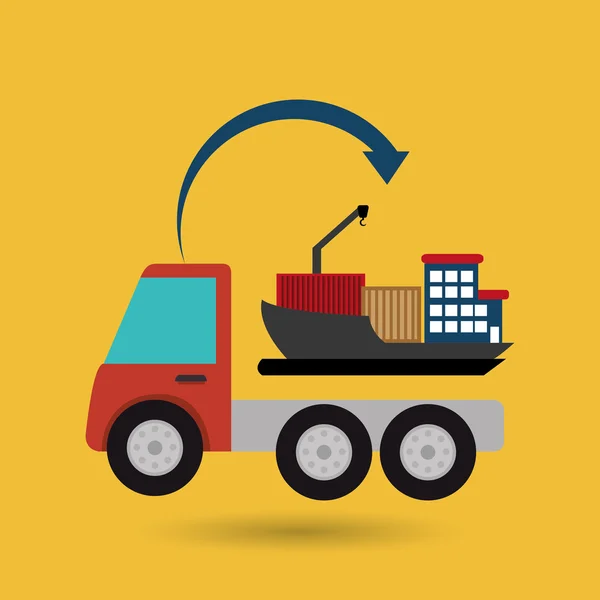Ciężarówka dostawa Wysyłka ładunków — Wektor stockowy