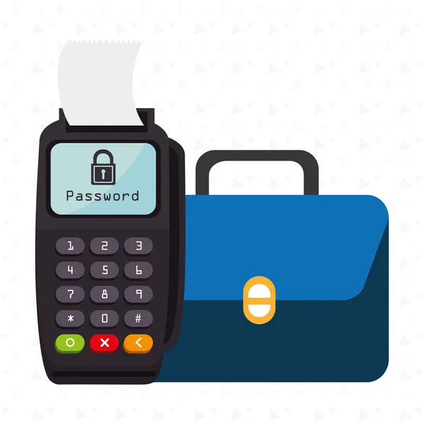 Dataphone soldi di password sicure — Vettoriale Stock