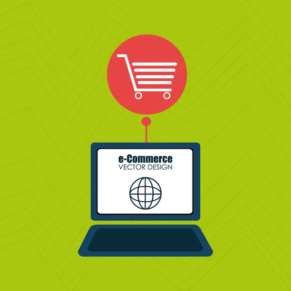 Laptop shopping online buy — Stock Vector