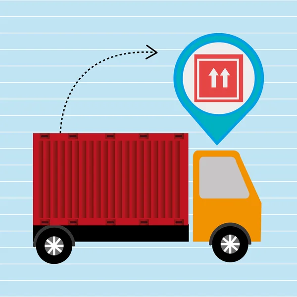 Vrachtwagen levering lading pin — Stockvector