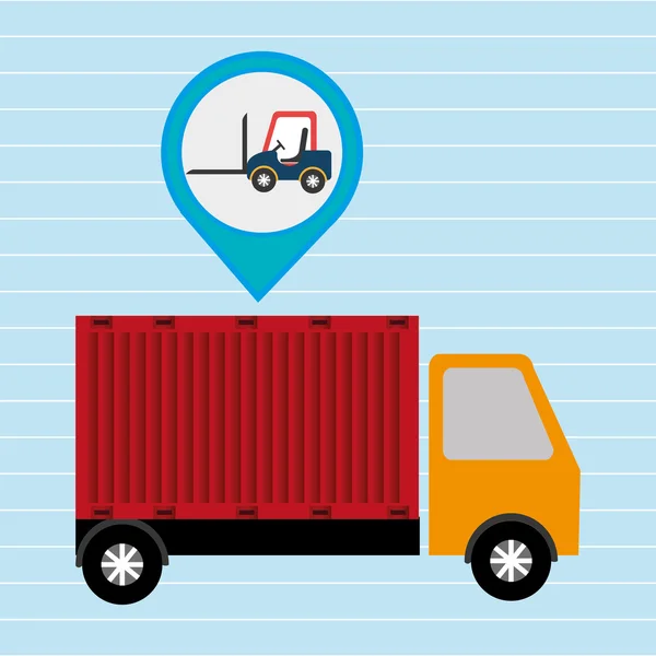 Ciężarówka dostawa ładunków pin — Wektor stockowy