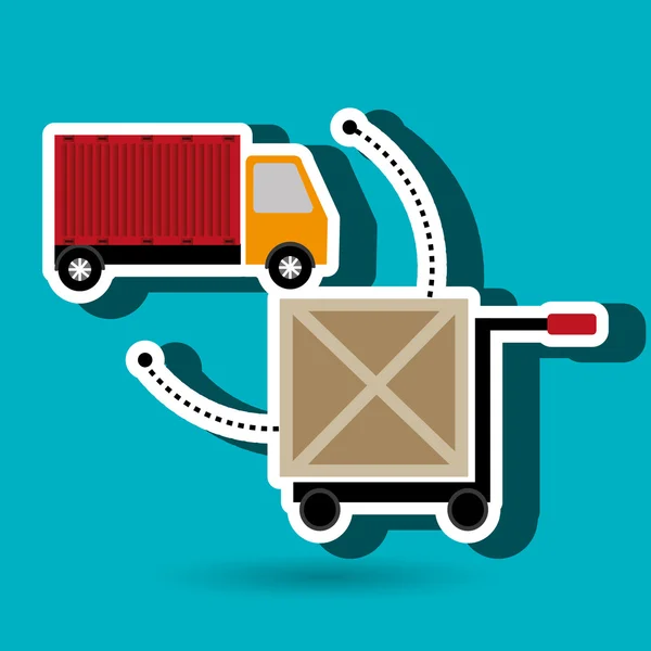 Car hand box cargo — Stock Vector