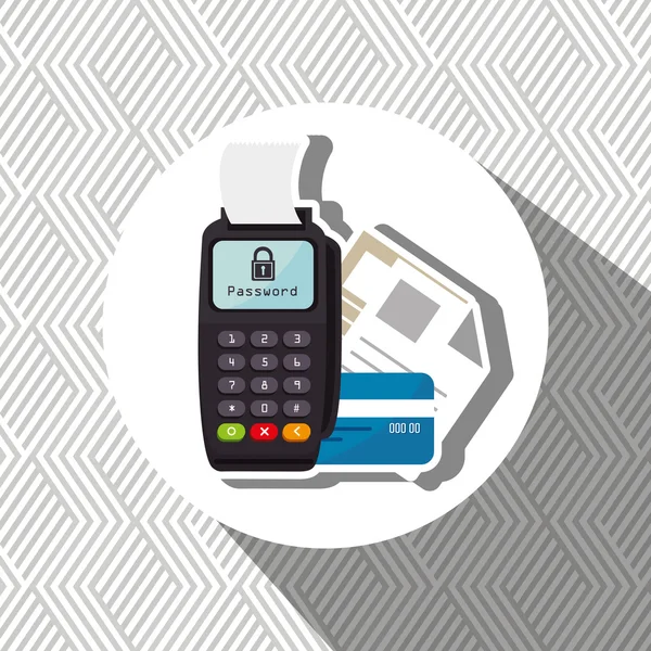 Dataphone mot de passe argent sécurisé — Image vectorielle