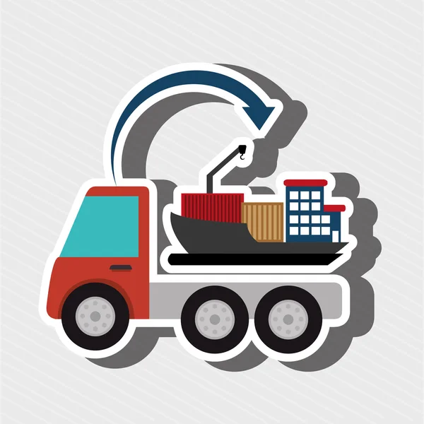 Carga de transporte de entrega de caminhão —  Vetores de Stock