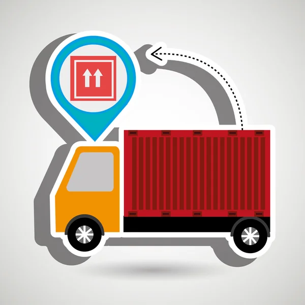 Camion livraison broche cargo — Image vectorielle