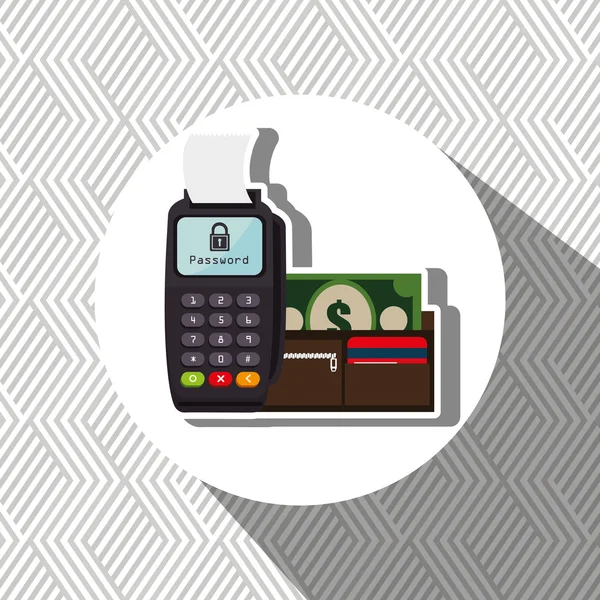 Dataphone mot de passe argent sécurisé — Image vectorielle