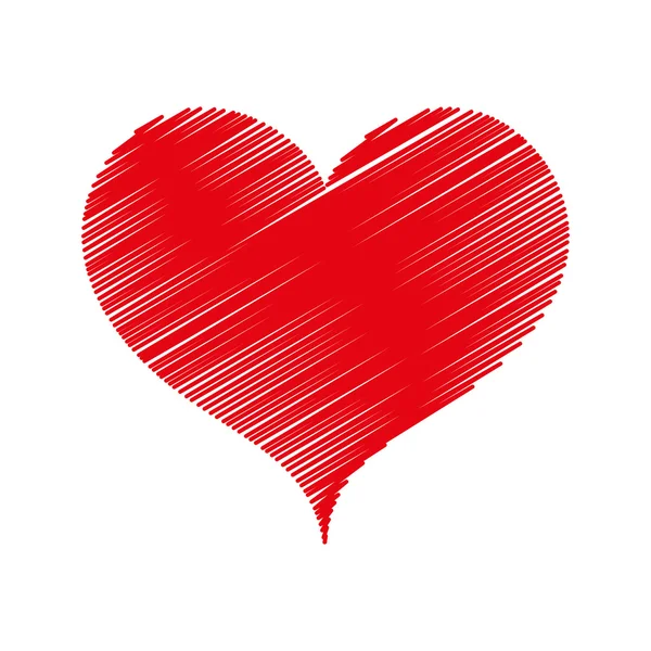 Corazón amor rojo — Vector de stock