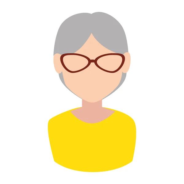 Büyükanne yaşlı kadın avatar tasarım — Stok Vektör
