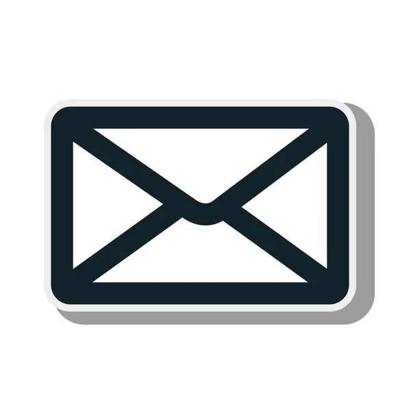 Enveloppe postale silhouette — Image vectorielle