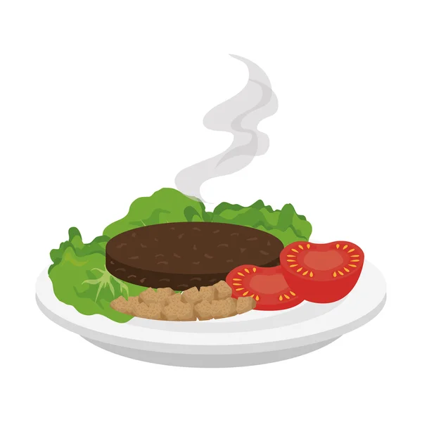 Zdravé jídlo talíř — Stockový vektor