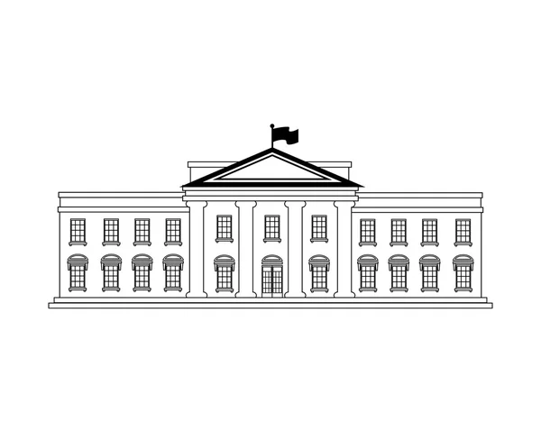 White house building — Stock Vector