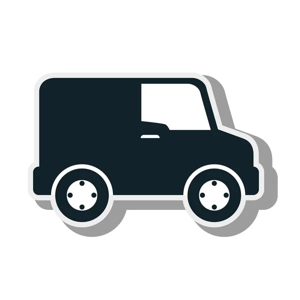 Silueta de transporte de vehículos furgoneta — Vector de stock