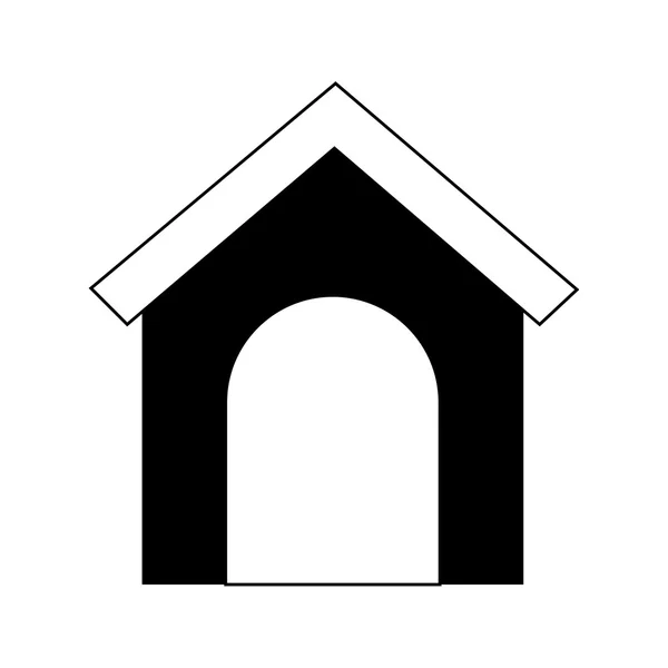 Hond huis silhouet — Stockvector