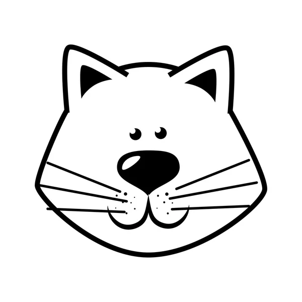 Lindo gatito gato cara — Vector de stock