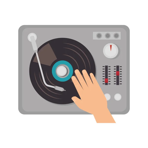 Dispositivo de música tocadiscos — Vector de stock