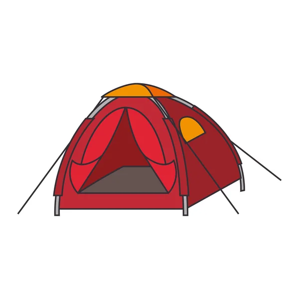 Tenda vermelha camping — Vetor de Stock