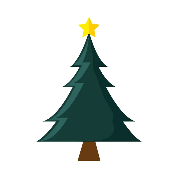Pine tall tree plant christmas — Stock Vector