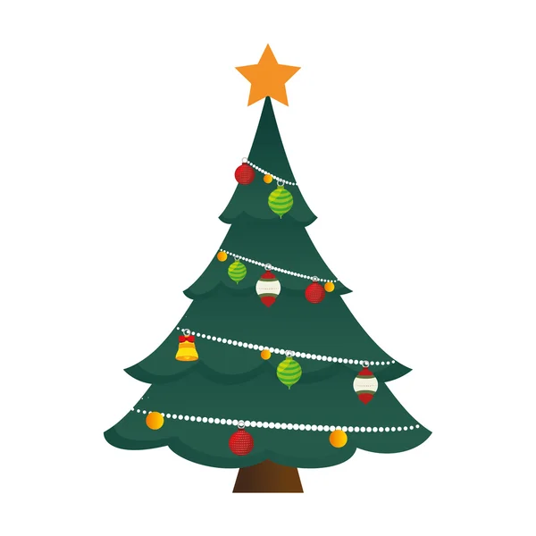 高大的松树植物圣诞 — 图库矢量图片