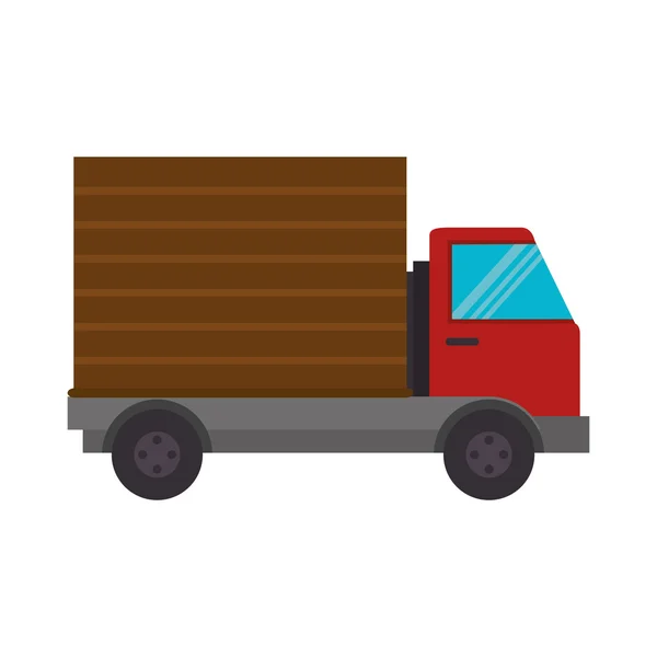 Veículo de caminhão de carga vermelho — Vetor de Stock