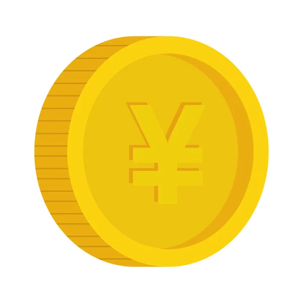 Monedas de dinero en color oro — Vector de stock