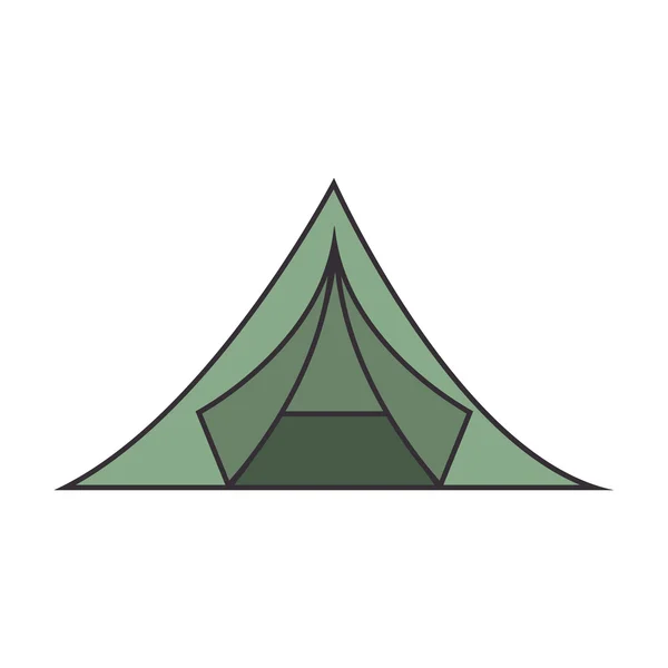 Tenda verde campeggio — Vettoriale Stock