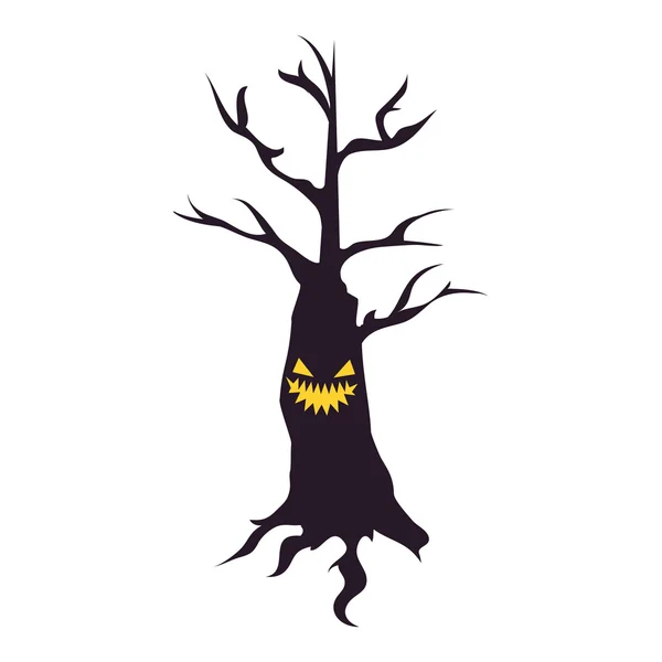 할로윈 무서운 나무 — 스톡 벡터