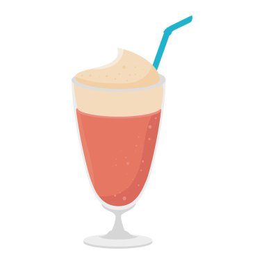 Çilekli milkshake cam