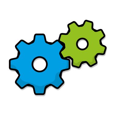 yeşil ve mavi dişli