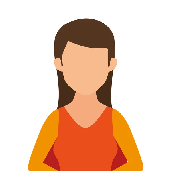 Avatar woman front view — Stock Vector