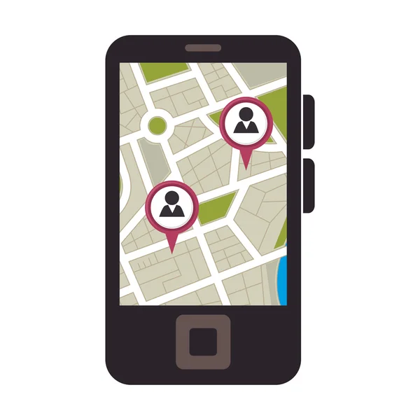 Application gps smartphone — Image vectorielle