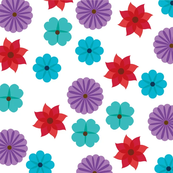 Fleurs et fond floral — Image vectorielle