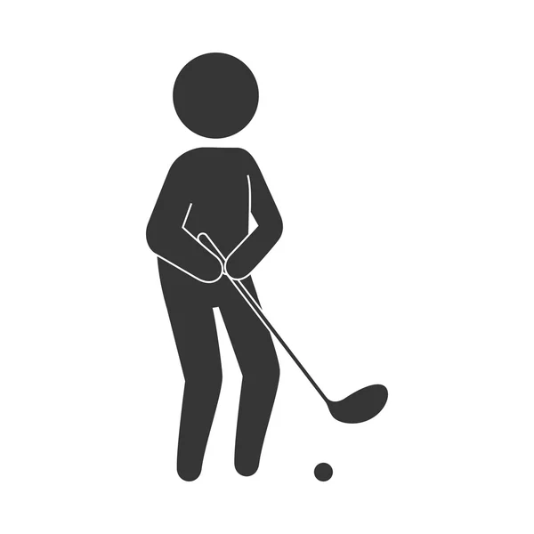 Golf Jugador deportivo — Vector de stock