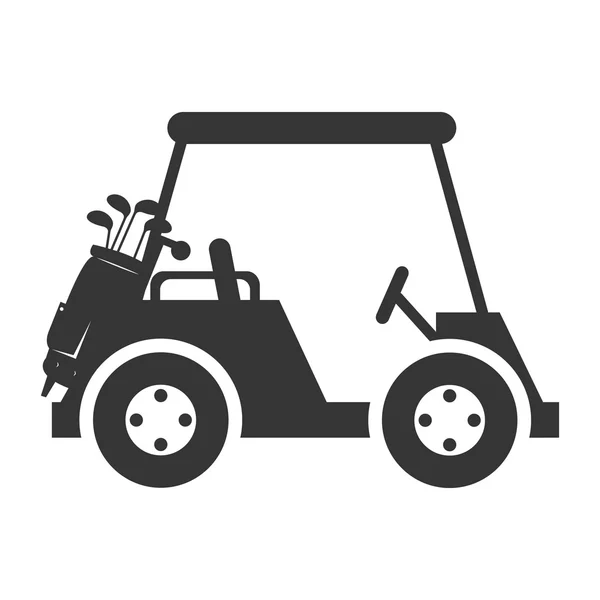 Golf car vehicle silhouette — Stock Vector