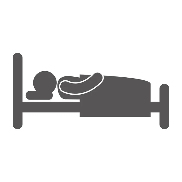 Bed man slepping — Stockvector