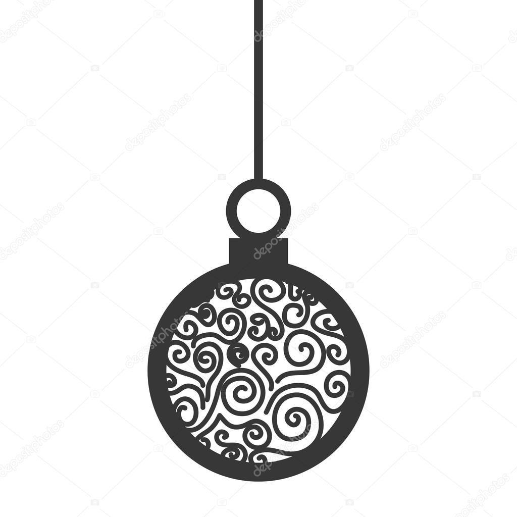 Christmas decoration ball silhouette Stock Vector by ©yupiramos 121102840, image size:1024x1024