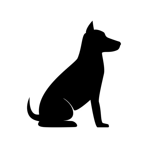 Dog sit silhouette — Stock Vector