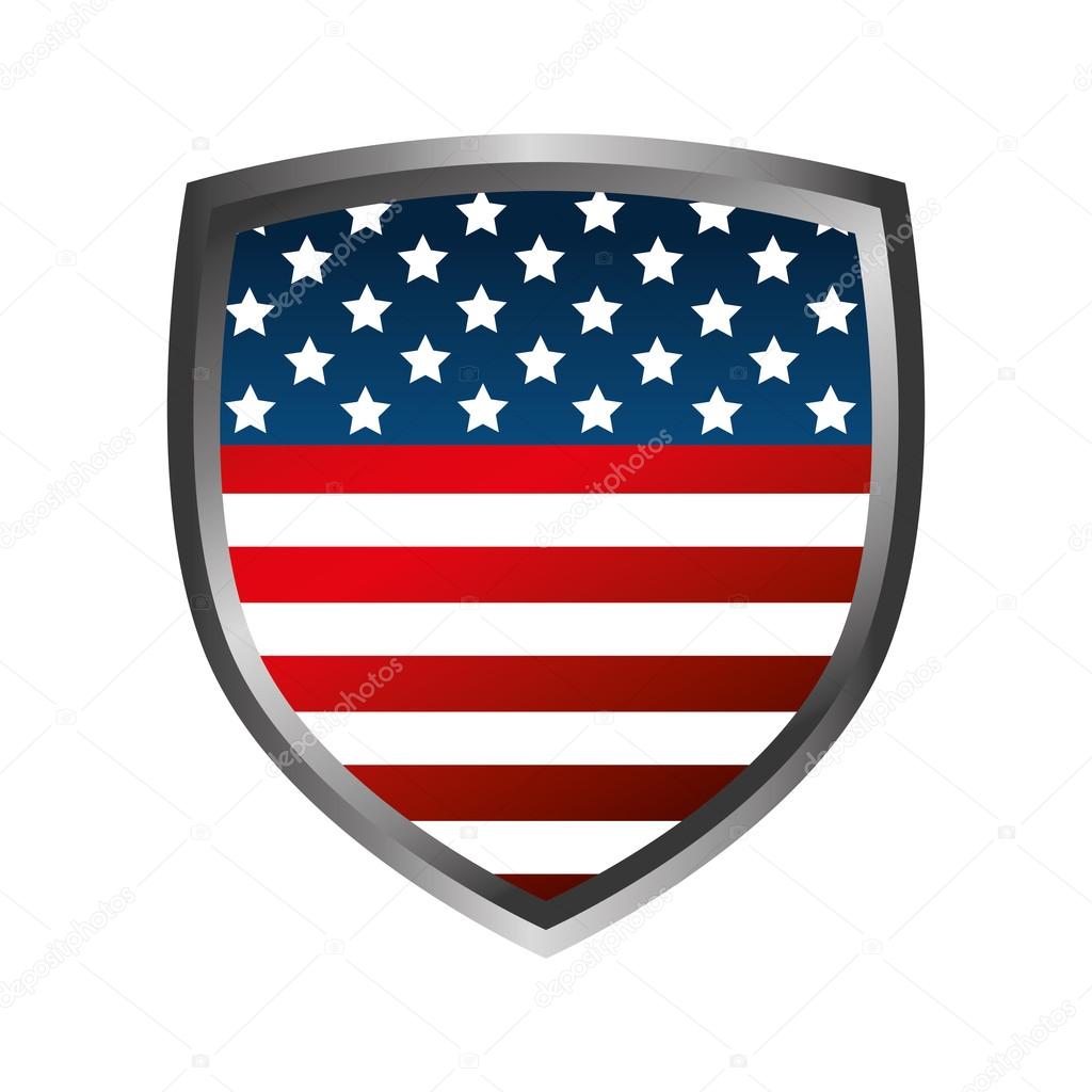 Usa flag shield Stock Vector Image by ©yupiramos 121124244