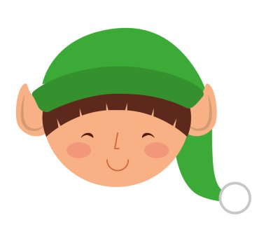 Noel elf karakter izole simgesi