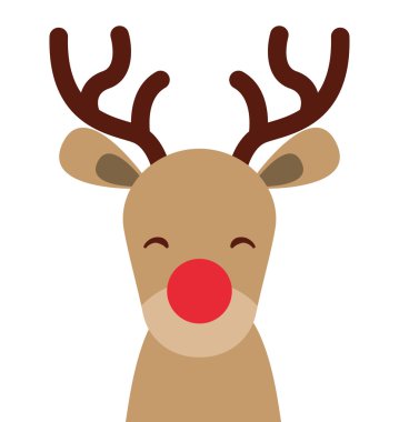 Ren geyiği Noel karakter izole simgesi
