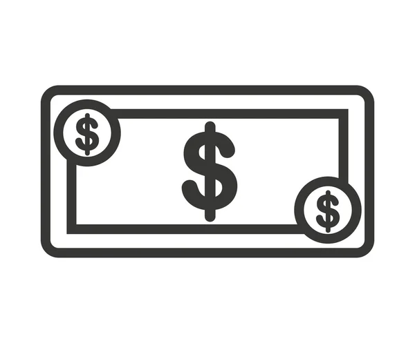 Dólar factura icono de dinero — Vector de stock