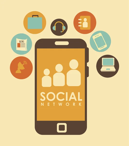 Szociális média kommunikációs ikon — Stock Vector