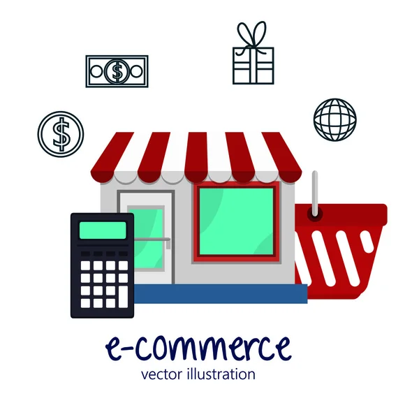 Elektronický obchod marketing ikona — Stockový vektor