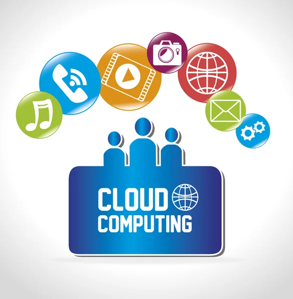 Cloud computing icono de datos — Archivo Imágenes Vectoriales