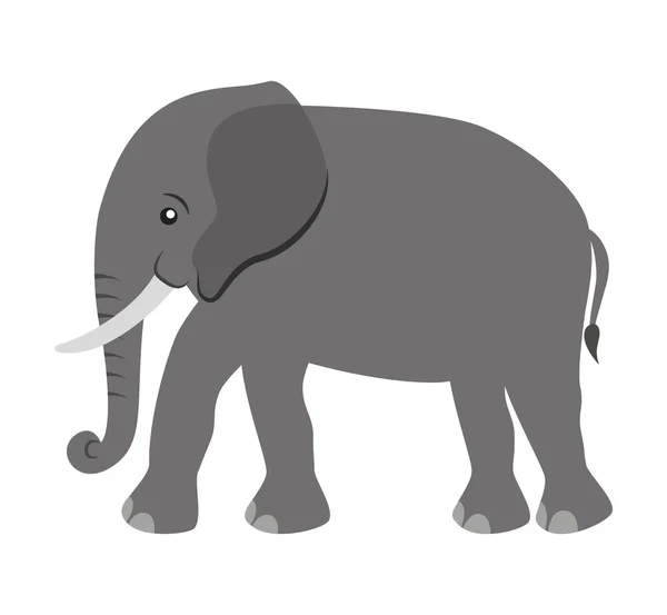 귀여운 코끼리 동물 부드러운 고립 된 아이콘 — 스톡 벡터